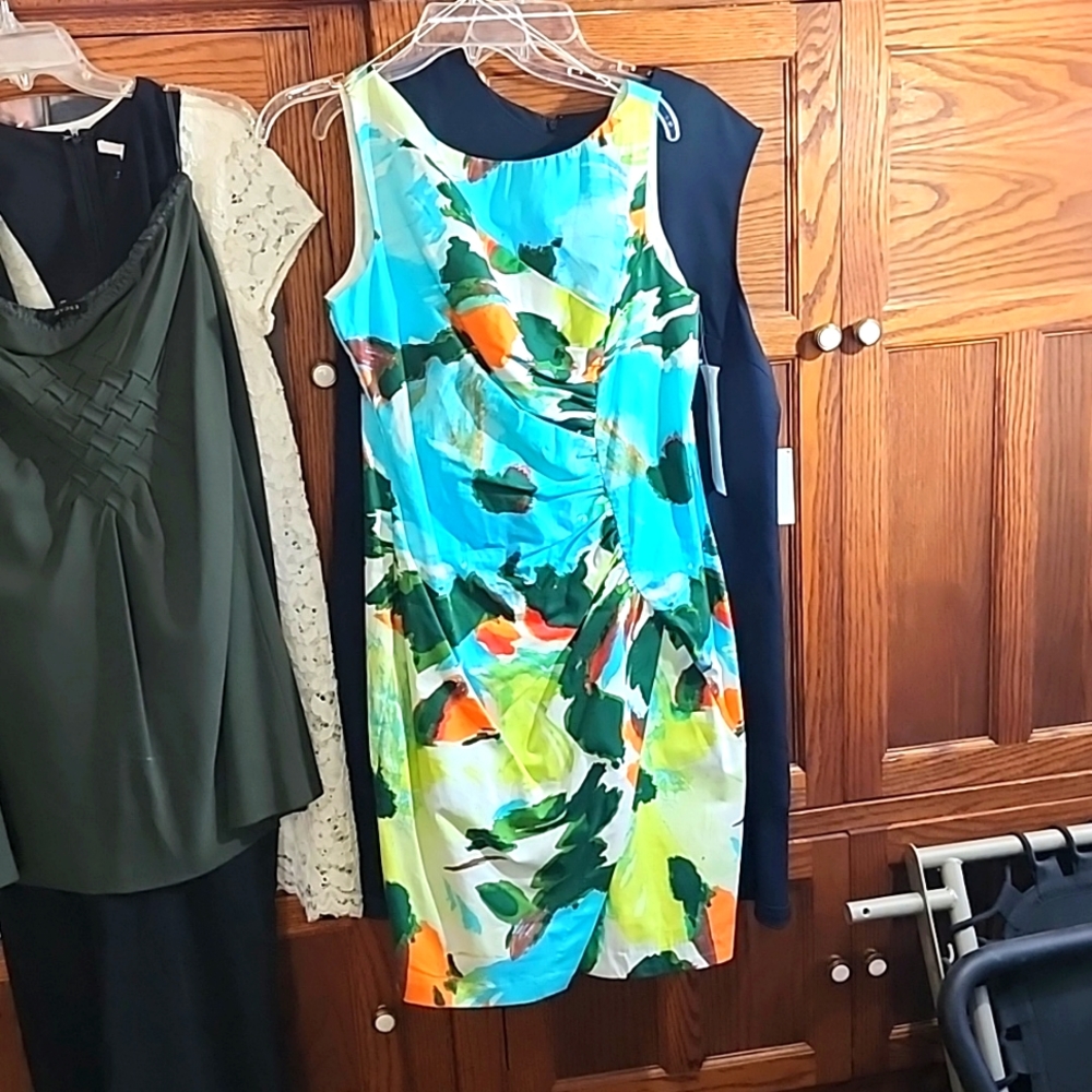 NWT London Times Side Ruched Fully Lined Dress